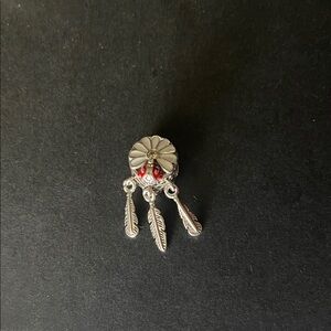Silver and Red Feather Ladybug Charm Pendant Pandora Like 925